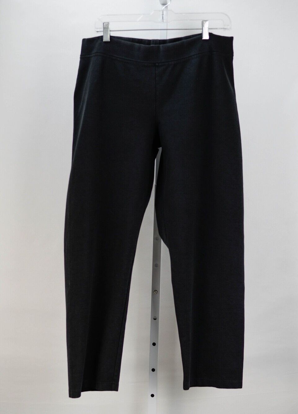 Eileen Fisher Black Stretch Chino Pant Elastic Waistband Sz Petite Large PL